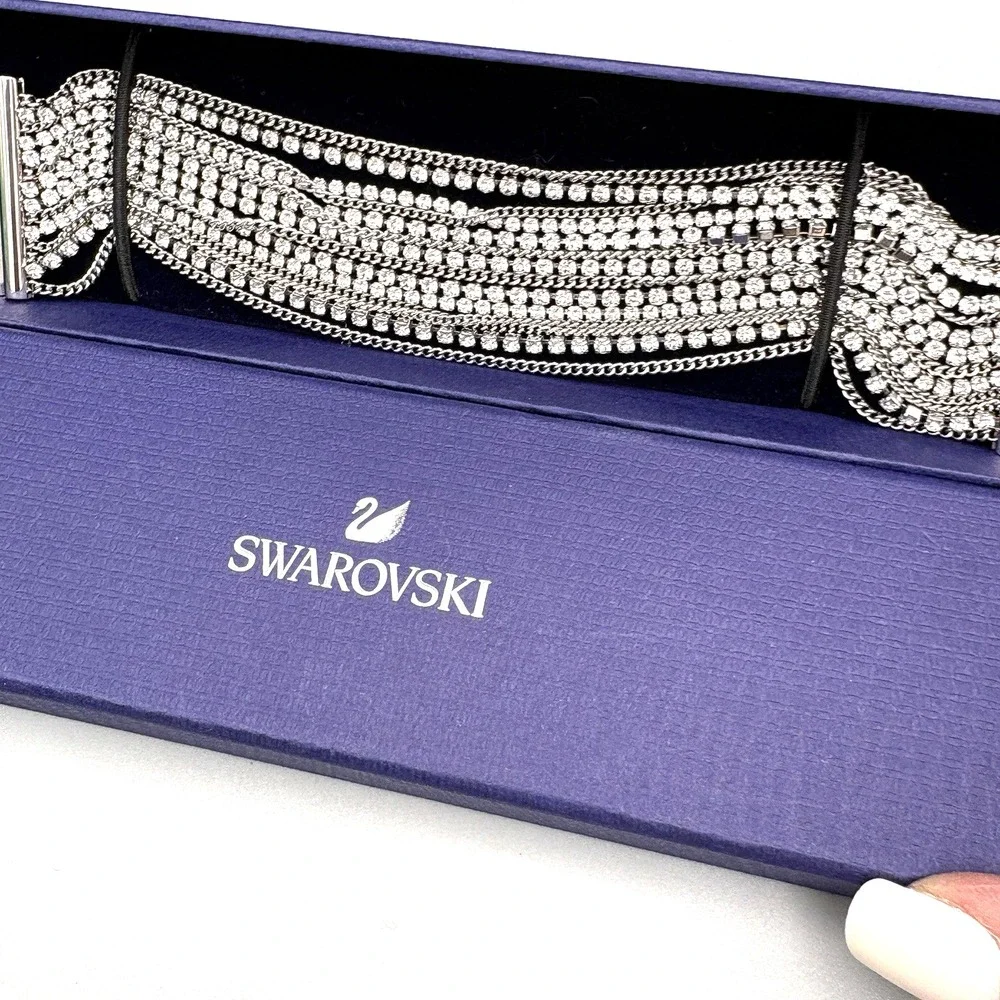 NEW Swarovski Bracelet Multi Strand Glam Rhodium Plated 7